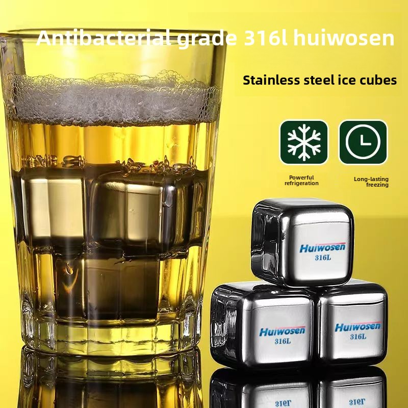 Wine Beer The Whiskey - Cubes de glace en acier inoxydable