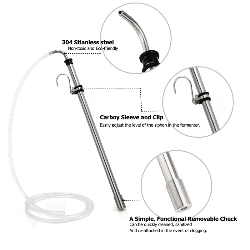 Siphon à bière en acier inoxyd - Beer Wine Kit avis et prix